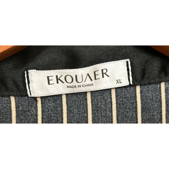 Ekouaer Men Silk Satin Pajamas Set Short Sleeve Button Down Sleepwear Loungewear - Picture 12 of 14